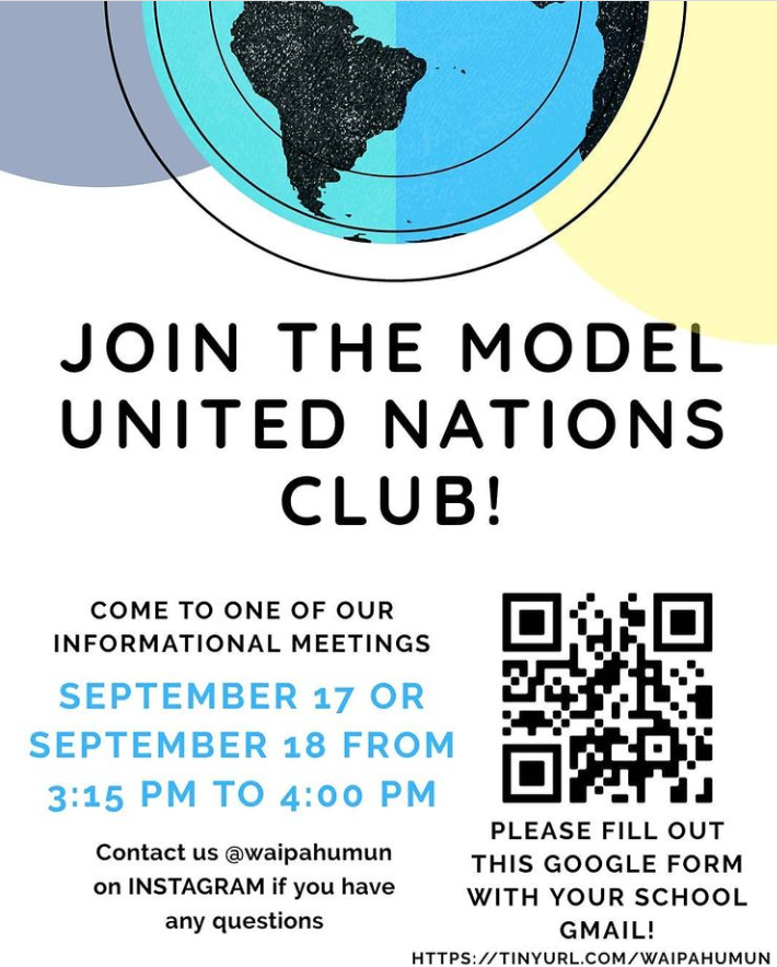 Like many other clubs, The Model United Nations club uses virtual flyers and other online tools to share information and hold meetings.