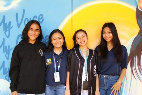 Pictured (left to right): Student translators Jerry Viloria, Theia Belle Sophia Ulep, Anna Monica Paguirigan, and Cherry Mae Abuyo