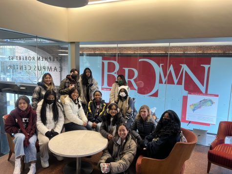 Ivy League Club members at Brown University in Providence, Rhode Island, one of the stops on their spring break tour. 